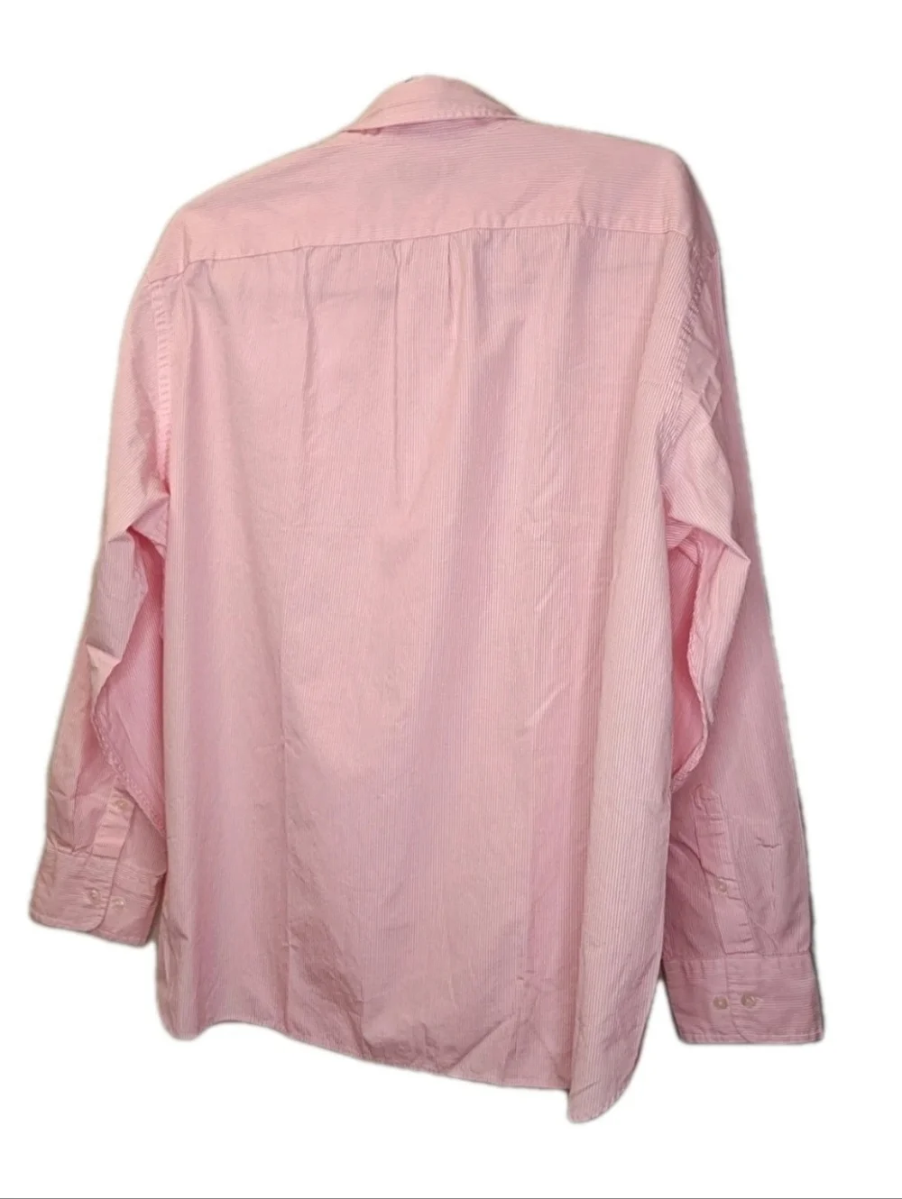 Vtg Y2K J Crew Oxford Shirt Men Sz XL 17/17.5 Pink Pinstriped 100s 2 Ply Cotton